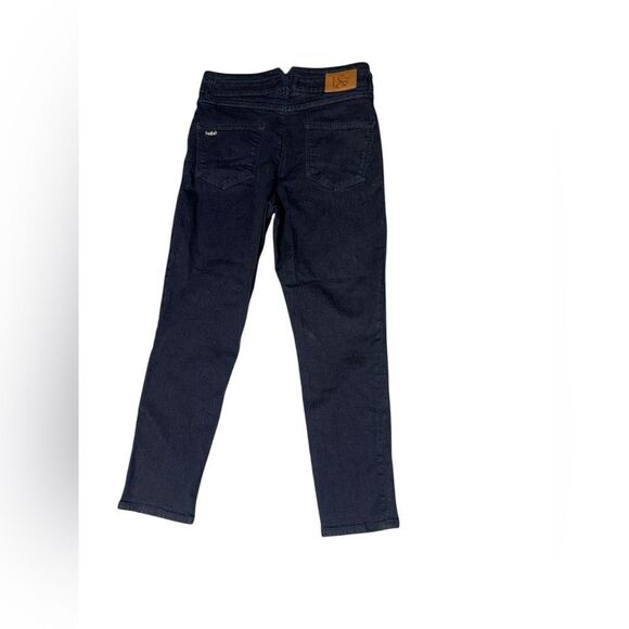 BA&SH women’s skin fit high waisted dark navy cropped logo embroidered jeans sz6 - Picture 6 of 11